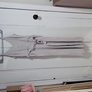 Striped Jumpsuit v-neck